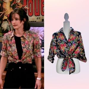 Vintage Floral Collared Shirt Similar to ASO Monica Geller on Friends